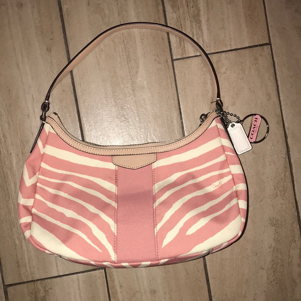 Pink Zebra Coach Purse